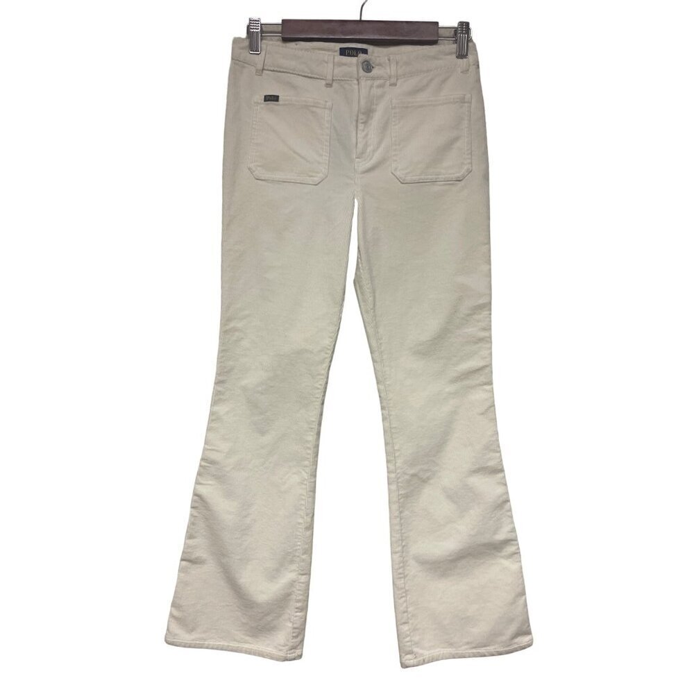 NEW! Polo Ralph Lauren White Corduroy Square Pocket Pants Girls Size 14
